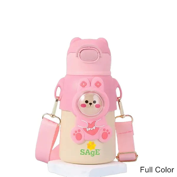 17 oz Kids Vacuum Stainless Steel Insulated Bottle Straw Lid