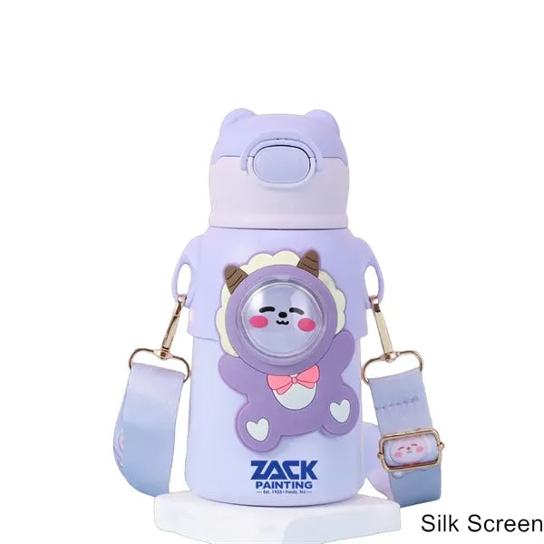 17 oz Kids Vacuum Stainless Steel Insulated Bottle Straw Lid
