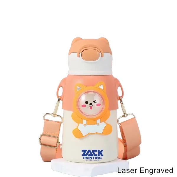 17 oz Kids Vacuum Stainless Steel Insulated Bottle Straw Lid