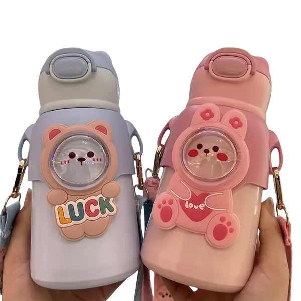 17 oz Kids Vacuum Stainless Steel Insulated Bottle Straw Lid