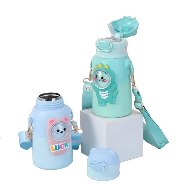 17 oz Kids Vacuum Stainless Steel Insulated Bottle Straw Lid