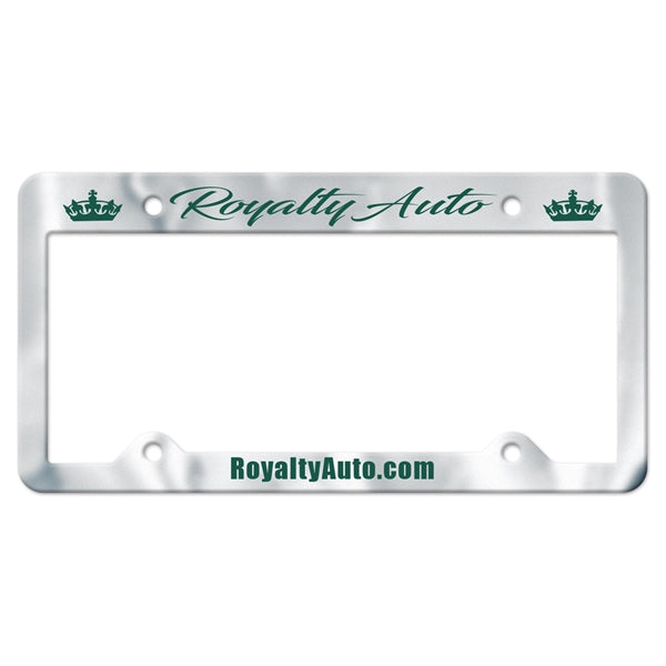 Chrome Faced Auto License Frame w/ 4 Holes & Large Top Panel