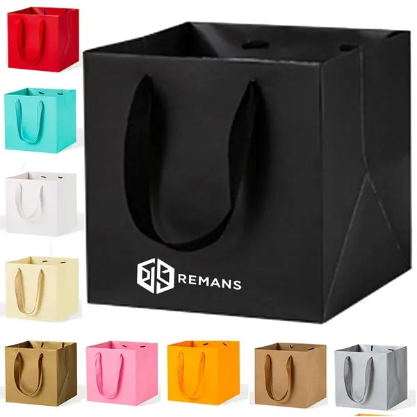 Square Laminated Euro Tote w/Ribbon Handles