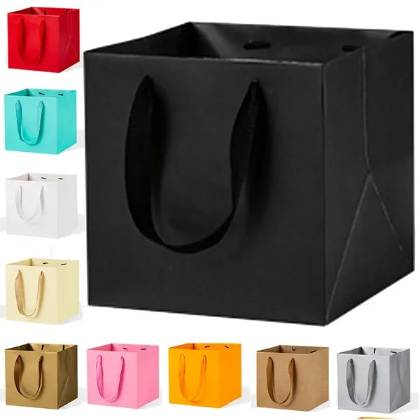 Square Laminated Euro Tote w/Ribbon Handles