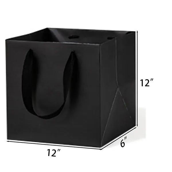 Square Laminated Euro Tote w/Ribbon Handles