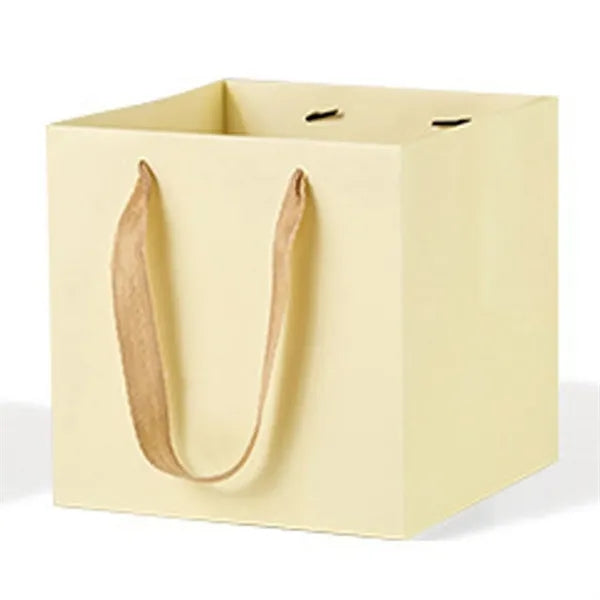 Square Laminated Euro Tote w/Ribbon Handles