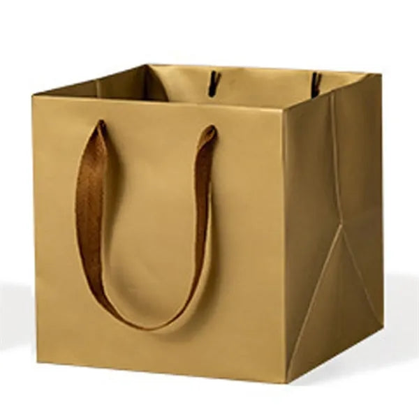 Square Laminated Euro Tote w/Ribbon Handles