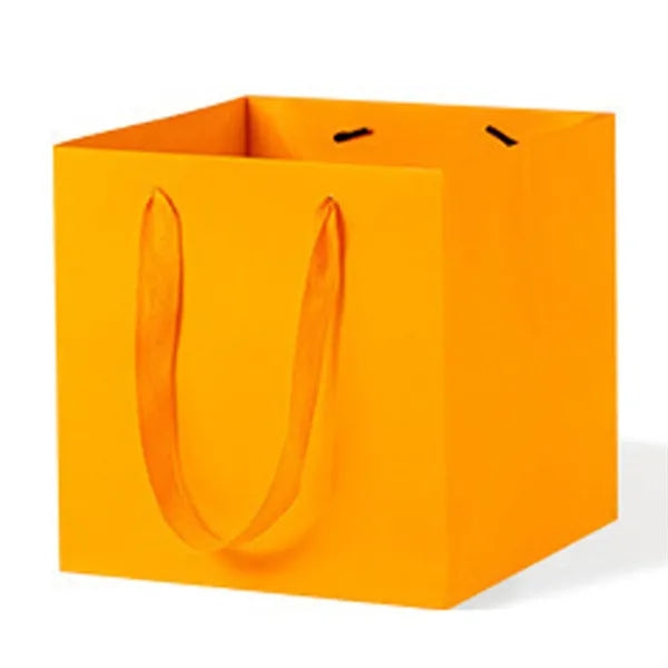 Square Laminated Euro Tote w/Ribbon Handles