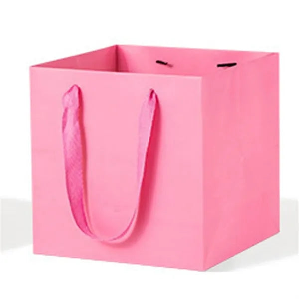 Square Laminated Euro Tote w/Ribbon Handles