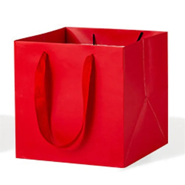 Square Laminated Euro Tote w/Ribbon Handles