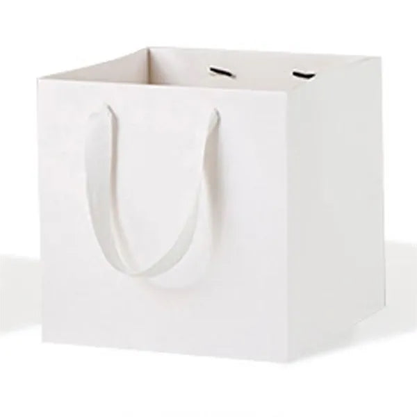 Square Laminated Euro Tote w/Ribbon Handles
