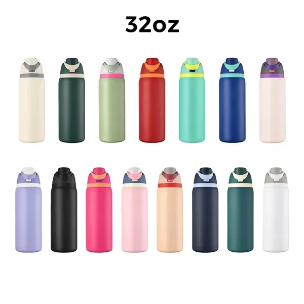 32oz Insulated Stainless Steel Water Bottle with Straw
