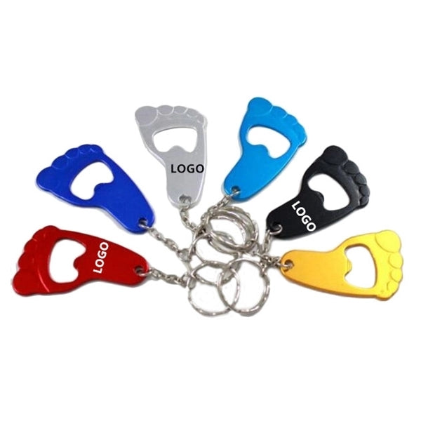 Foot Shaped Bottle Opener with Keychain