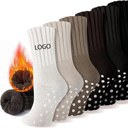 Thermal Slipper Socks with Grips Winter Thick Warm Anti Slip