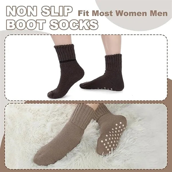 Thermal Slipper Socks with Grips Winter Thick Warm Anti Slip