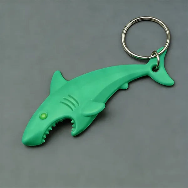 Portable Plastic Shark Shape Bottle Opener Keychain
