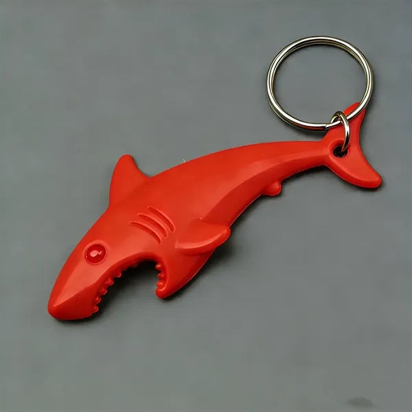 Portable Plastic Shark Shape Bottle Opener Keychain