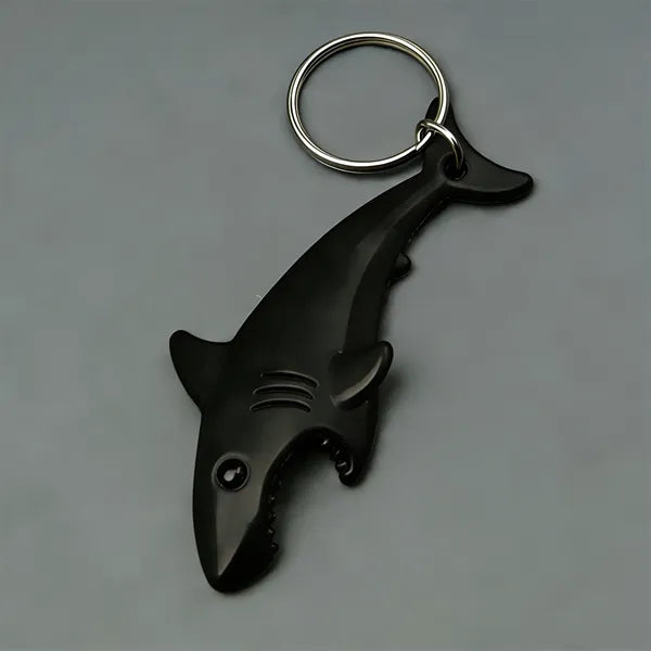 Portable Plastic Shark Shape Bottle Opener Keychain