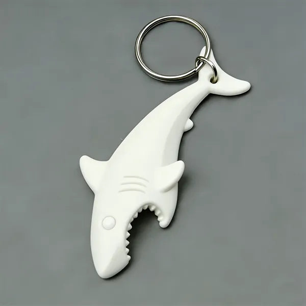 Portable Plastic Shark Shape Bottle Opener Keychain