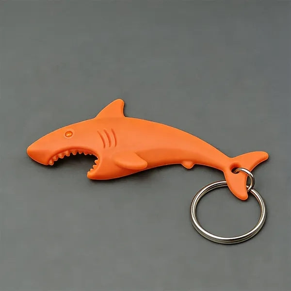 Portable Plastic Shark Shape Bottle Opener Keychain