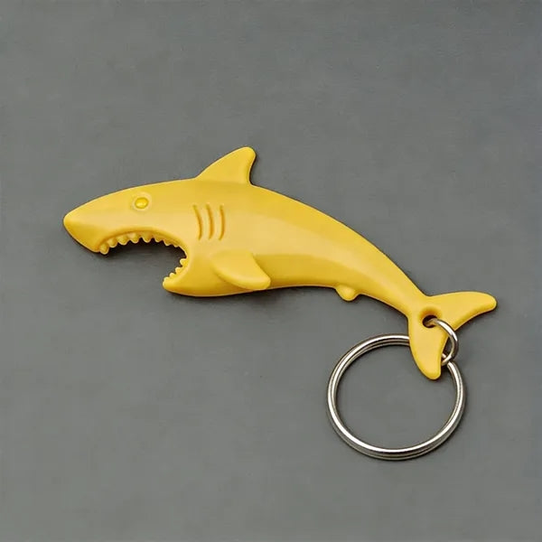 Portable Plastic Shark Shape Bottle Opener Keychain