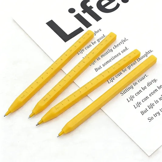 Printed 14cm Ruler Plastic Square Signature Pen