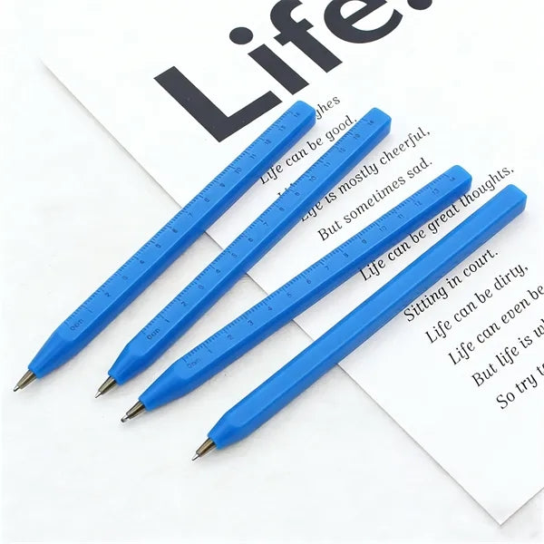 Printed 14cm Ruler Plastic Square Signature Pen