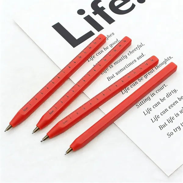 Printed 14cm Ruler Plastic Square Signature Pen