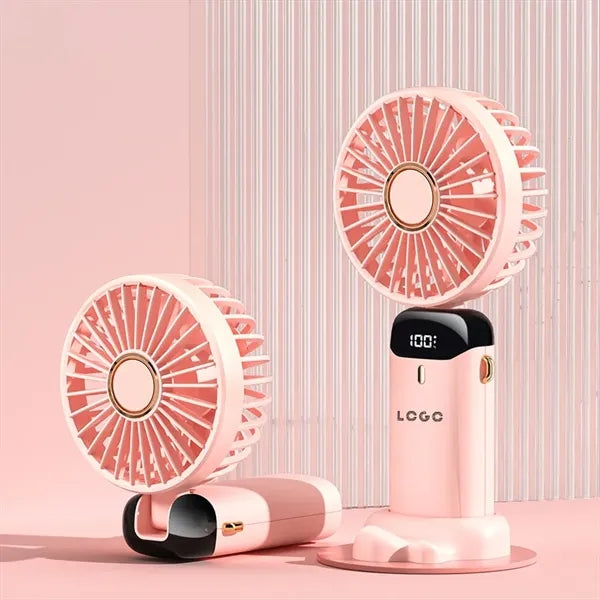 Digital Display Rechargeable Folding Aroma Fan