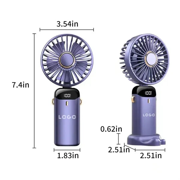 Digital Display Rechargeable Folding Aroma Fan