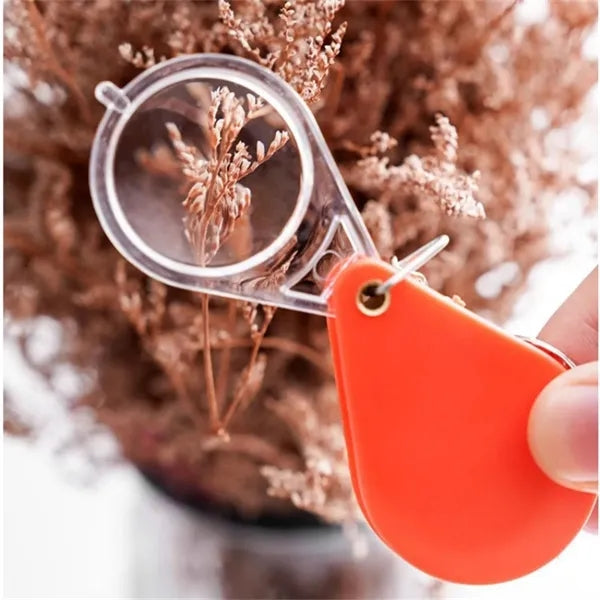Mini Foldable 10x Magnifying Glass with Keychain