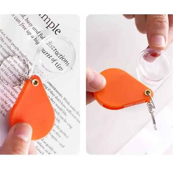 Mini Foldable 10x Magnifying Glass with Keychain