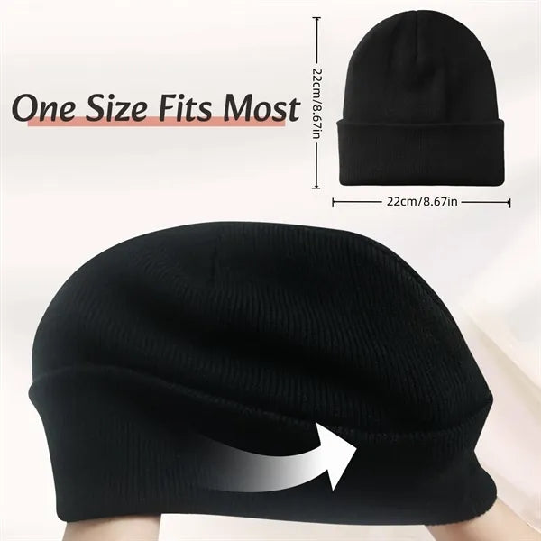 Satin Lined Knit Beanie Warm Soft Winter Hat