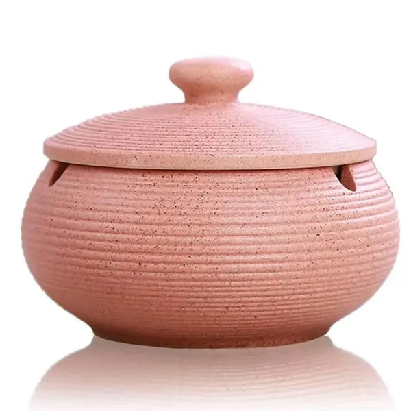 Windproof Ceramic Ashtray w/ Lid