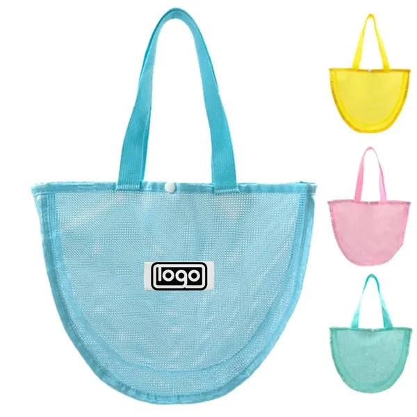 Kids Colorful Mesh Beach Seashell Bag
