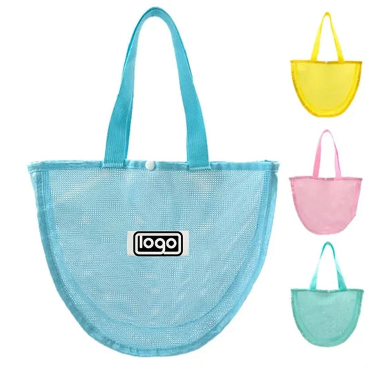 Kids Colorful Mesh Beach Seashell Bag