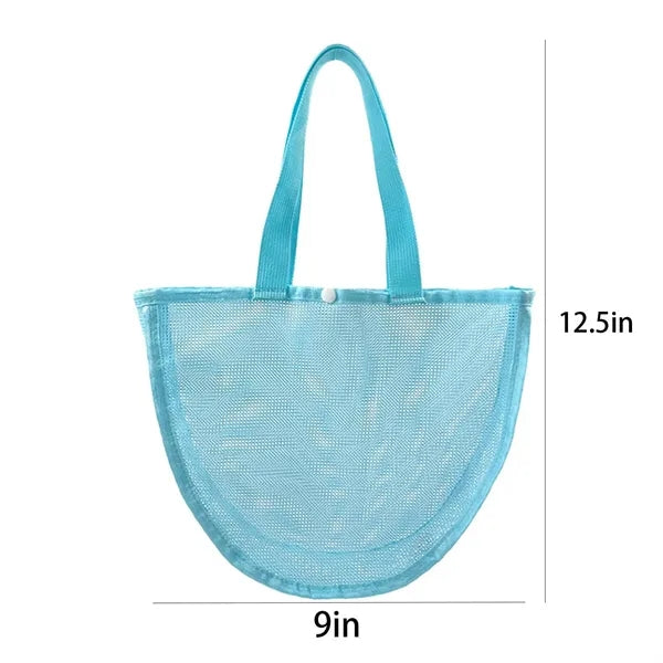 Kids Colorful Mesh Beach Seashell Bag