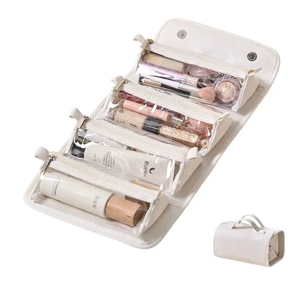 Deluxe 4-in-1 Roll-Up Travel Toiletry Organizer