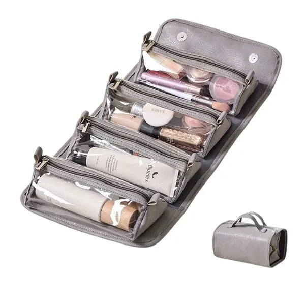 Deluxe 4-in-1 Roll-Up Travel Toiletry Organizer