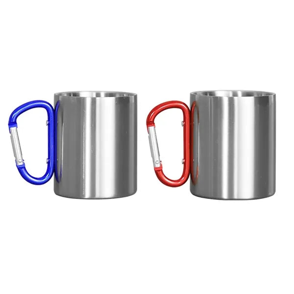10 Oz Stainless Steel Carabiner Cup with Handle