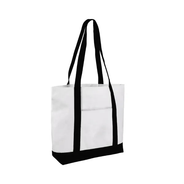 12 Oz Two-Tone Cotton Boat Tote Bag Front Pocket