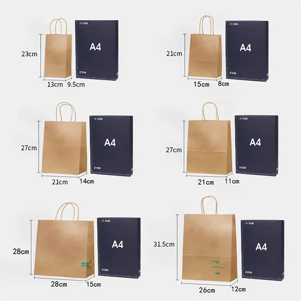 Kraft Paper Gift Bags in Multiple Sizes