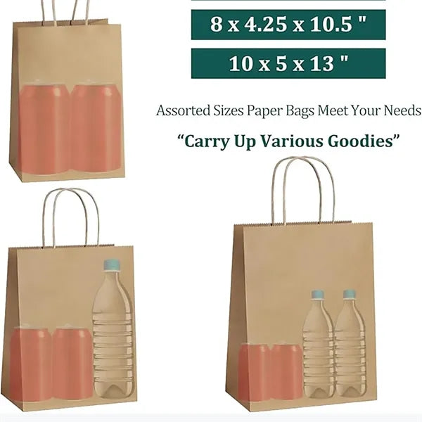 Kraft Paper Gift Bags in Multiple Sizes
