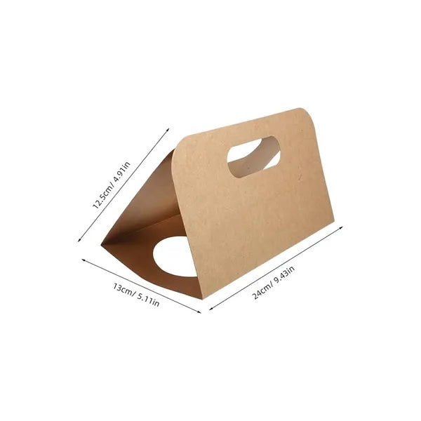 Foldable Kraft Paper Cup Holder with Handle