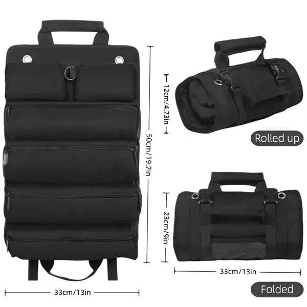 Multifunctional Oxford Tool Roll Bag with Pouches