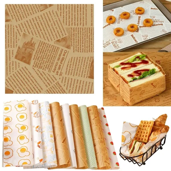 Eco Friendly Compostable Food Wrapping Paper Custom Printed