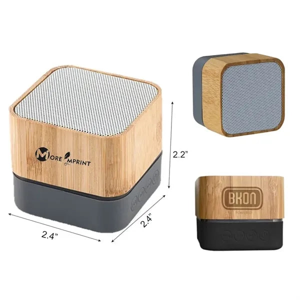 Portable Bamboo Wireless Bluetooth Speaker with LED Light