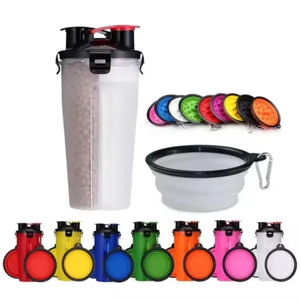 Portable Pet Water Bottle With Collapsible Bowl