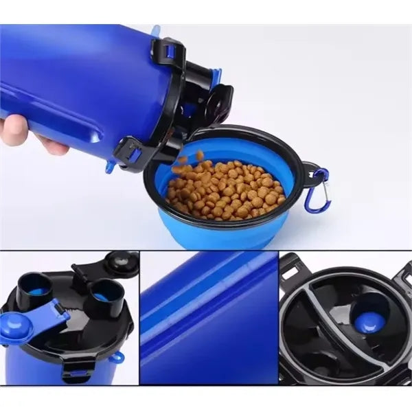 Portable Pet Water Bottle With Collapsible Bowl
