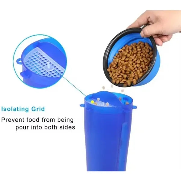 Portable Pet Water Bottle With Collapsible Bowl